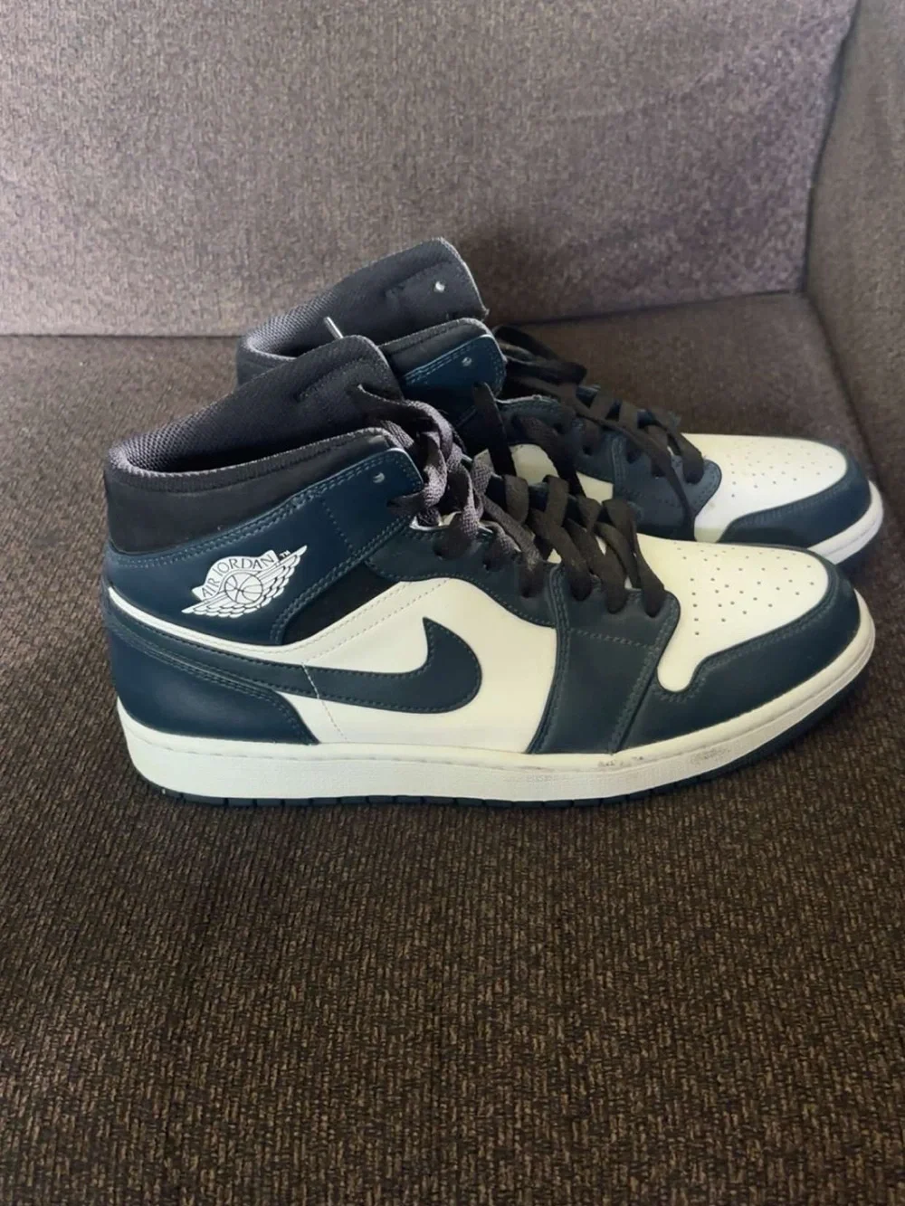 Jordan 1 Mid Armory Navy Sneakers - Navy & White.